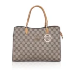 Women's Faux Leather Printed Handbag (Camel) - Image 5