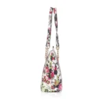 Women's Faux Leather Printed Tote Bag (White Pink) - Image 3