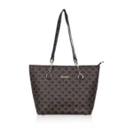 Women's Faux Leather Printed Tote Bag (Brown) - Image 3