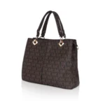 Women's Faux Leather Printed Handheld Bag (Brown) - Image 6