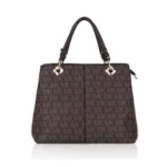 Women's Faux Leather Printed Handheld Bag (Brown)