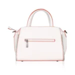 Women's Faux Leather Metal Beads Handbag (White) - Image 4