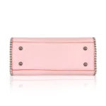 Women's Faux Leather Metal Beads Handbag (Pink) - Image 2
