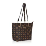 Women's Faux Leather Printed Tote Bag (Brown) - Image 3