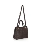 Women's Faux Leather Printed Handheld Bag (Brown) - Image 3