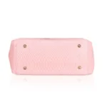 Women's Faux Leather Textured Tote Bag (Pink) - Image 2