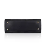 Women's Faux Leather Textured Adjustable Long Belt Handbag (Black) - Image 3