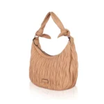 Women's Faux Leather Textured Handbag (Beige) - Image 6