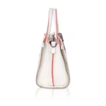 Women's Faux Leather Metal Beads Handbag (White) - Image 5