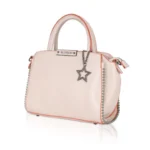 Women's Faux Leather Metal Beads Handbag (Pink) - Image 6