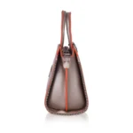Women's Faux Leather Metal Beads Handbag (Bronze) - Image 5