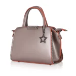 Women's Faux Leather Metal Beads Handbag (Bronze) - Image 6