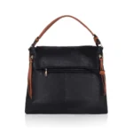 Women's Faux Leather Solid Sling Bag (Black)