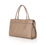 Women's Faux Leather Textured Adjustable Long Belt Handbag (Khaki) - Image 6