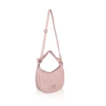 Women's Faux Leather Textured Handbag (Pink) - Image 3