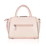 Women's Faux Leather Metal Beads Handbag (Pink) - Image 4