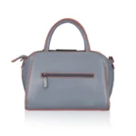 Women's Faux Leather Metal Beads Handbag (Grey) - Image 4