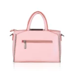 Women's Faux Leather Metal Beads Handbag (Pink) - Image 6