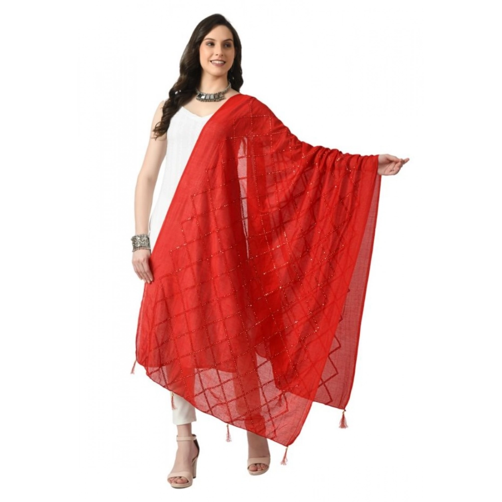53767414782_d8768603f5_o_d-1000x1000-1.webp Women's Chanderi Self Design Dupatta (Red, Length: Free Size) - Image 1