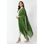 Women's Chanderi Self Design Dupatta (Mehandi, Length: Free Size) - Image 2
