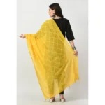 Women's Chanderi Self Design Dupatta (Yellow, Length: Free Size) - Image 4