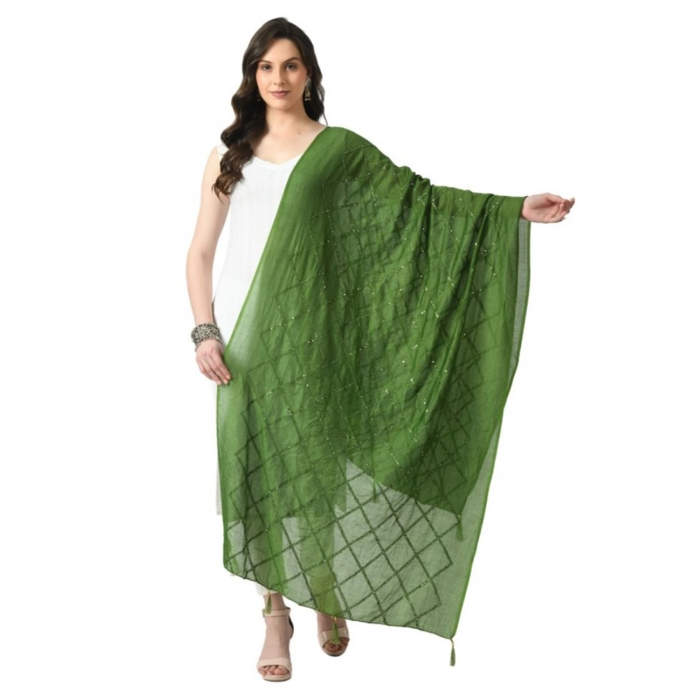 53768742445_a49775e07d_o_d-1000x1000-1.webp Women's Chanderi Self Design Dupatta (Mehandi, Length: Free Size) - Image 1