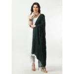 Women's Chanderi Self Design Dupatta (Green, Length: Free Size) - Image 2