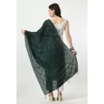 Women's Chanderi Self Design Dupatta (Green, Length: Free Size) - Image 4