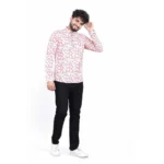 Men's Cotton Blended Printed Full Sleeve Shortkurta (Multicolor) - Image 4
