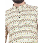 Men's Cotton Blended Printed Full Sleeve Shortkurta (Multicolor) - Image 2