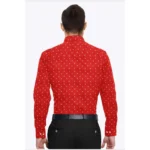 Men's Cotton Blended Printed Full Sleeve Shirt (Red) - Image 6