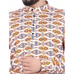 Men's Cotton Blended Printed Full Sleeve Shortkurta (Multicolor) - Image 2