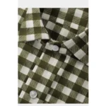 Men's Cotton Blended Checked Full Sleeve Shirt (White-Green) - Image 2