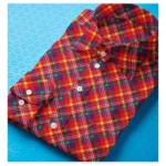 Men's Cotton Blended Checked Full Sleeve Shirt (Red) - Image 3