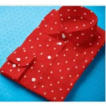 Men's Cotton Blended Printed Full Sleeve Shirt (Red) - Image 3