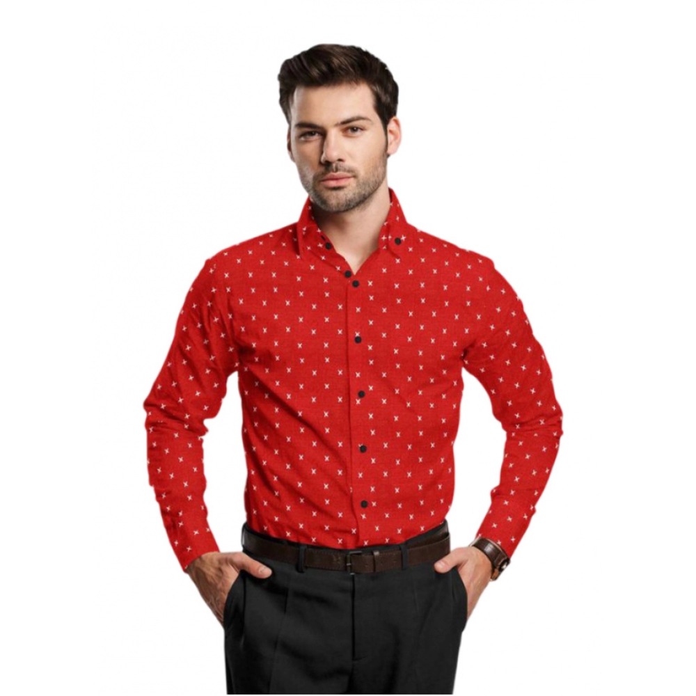 53814262806_10afac3b2c_o_d-1000x1000-1.webp Men's Cotton Blended Printed Full Sleeve Shirt (Red) - Image 1