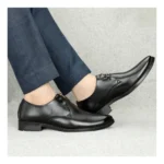 Men's Faux Leather Formal Shoes (Black) - Image 3