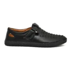 Men's Faux Leather Sandal (Black) - Image 5
