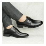 Men's Faux Leather Formal Shoes (Black) - Image 2