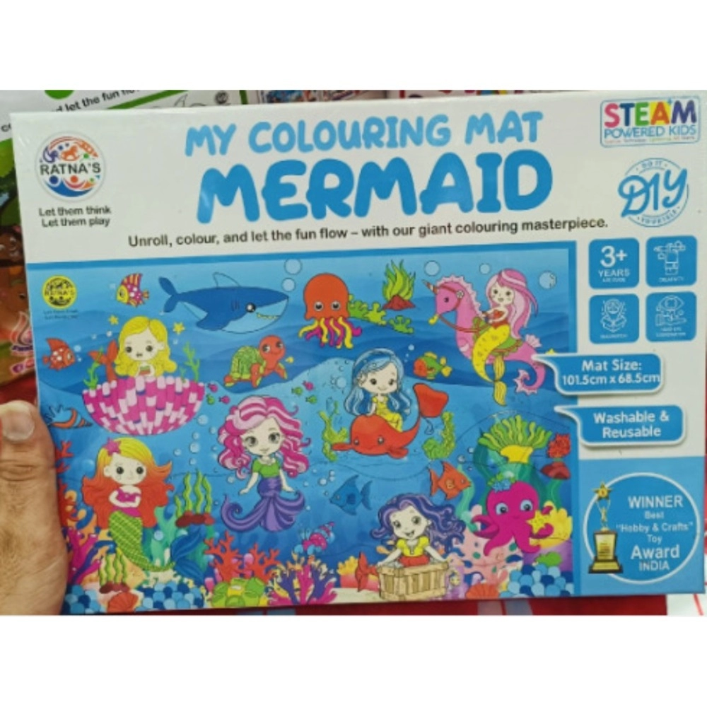 53860517450_b7ecf2ab71_o_d-1000x1000-1.webp Mermaid Printed Colouring Mat | Canvas | Educational Toys | 3+ Years - Image 1