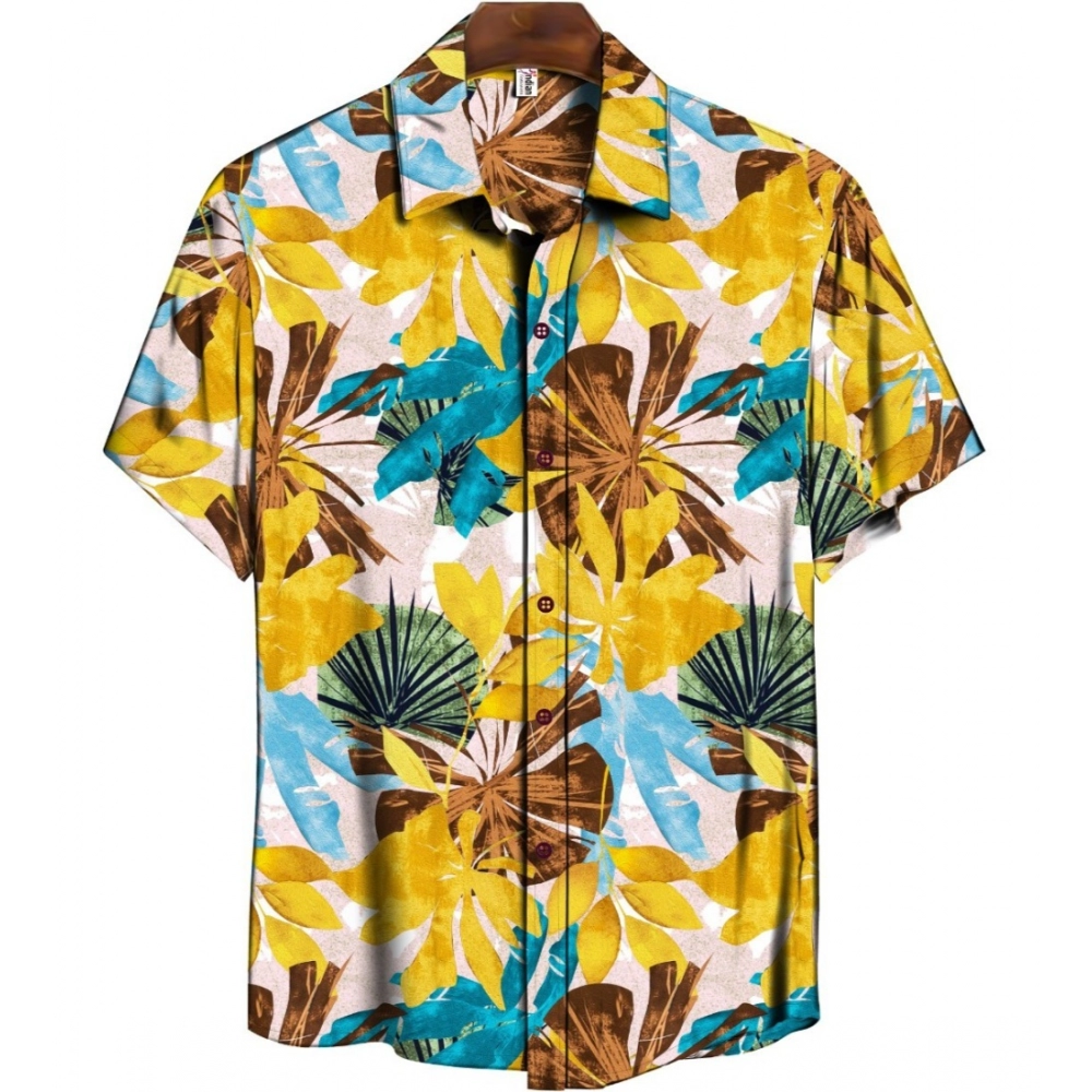53903115051_6ce1fd3f75_o_d-1000x1000-1.webp Men's Casual Floral Printed Cotton Blend Unstitched Shirt Fabric 1.6 Mtrs (Yellow) - Image 1