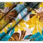 Men's Casual Floral Printed Cotton Blend Unstitched Shirt Fabric 1.6 Mtrs (Yellow) - Image 2