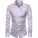 Men's Casual Floral Printed Cotton Blend Unstitched Shirt Fabric 1.6 Mtrs (Purple)