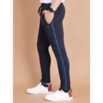 Men's Casual Cotton Striped Full Length Track Pant (Navy) - Image 6