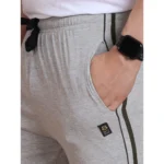 Men's Casual Cotton Striped Full Length Track Pant (Greymelange) - Image 6