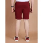 Men's Casual Cotton Striped Above knee Shorts (Maroon) - Image 2