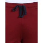 Men's Casual Cotton Striped Above knee Shorts (Maroon) - Image 6