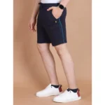 Men's Casual Cotton Striped Above knee Shorts (Navy) - Image 4