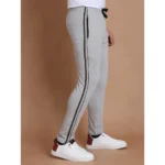Men's Casual Cotton Striped Full Length Track Pant (Greymelange) - Image 3