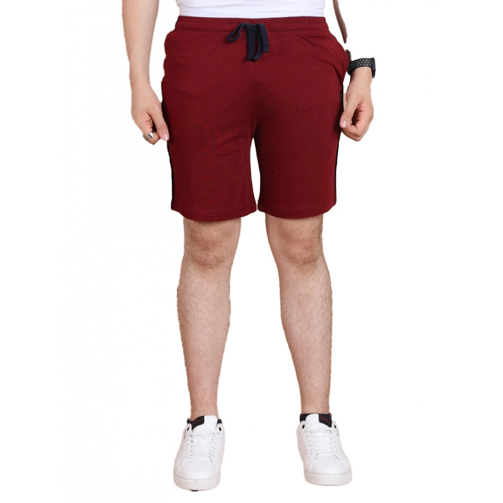 53989419966_0cd0ec79d1_o_d-1000x1000-1.webp Men's Casual Cotton Striped Above knee Shorts (Maroon) - Image 1